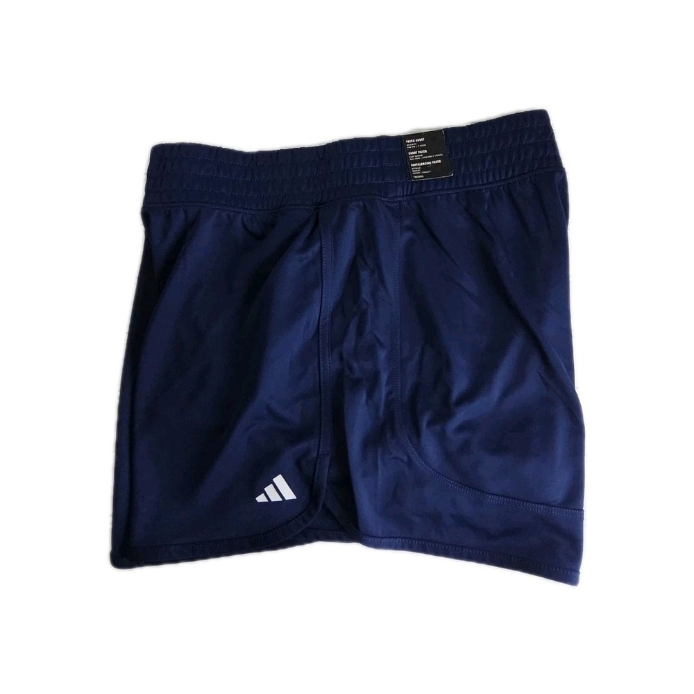 Adidas Shorts Women's XL NAVY Pacer Knit High-Rise Aeroready Training Gym NWT